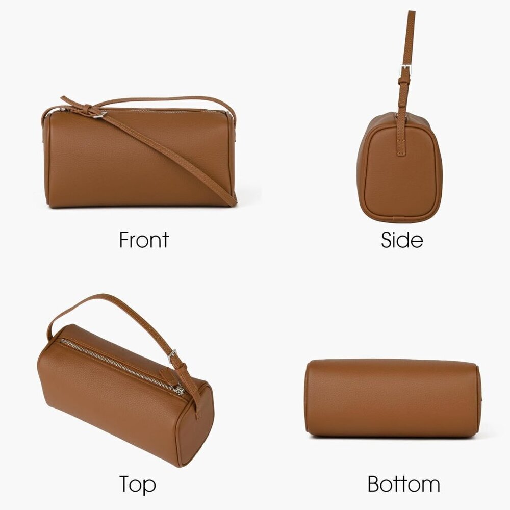 Women Caramel-lychee Pattern Crossbody Purse with Adjustable Strap Full-Leather - Picture 7 of 7